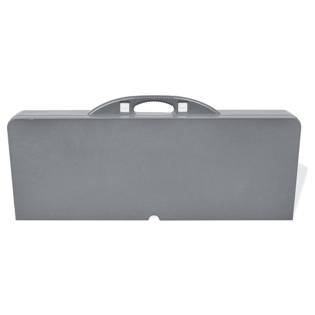 Sammenleggbart Campingbord Med 4 Krakker Aluminium Grå