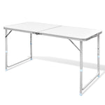 Sammenleggbart Campingbord Høydejusterbar Aluminium 120X60 Cm