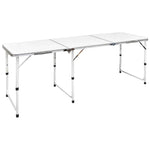 Sammenleggbart Campingbord Høydejusterbar Aluminium 180 X 60 Cm