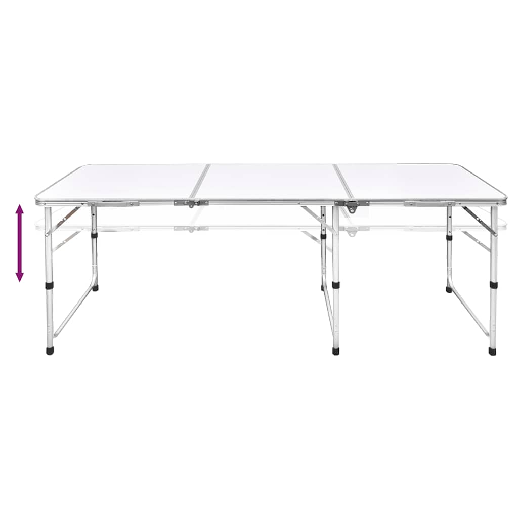 Sammenleggbart Campingbord Høydejusterbar Aluminium 180 X 60 Cm