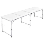 Sammenleggbart Campingbord Høydejusterbar Aluminium 240 X 60 Cm