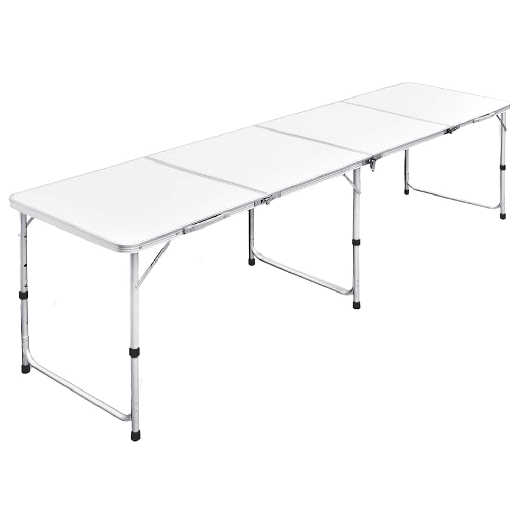 Sammenleggbart Campingbord Høydejusterbar Aluminium 240 X 60 Cm