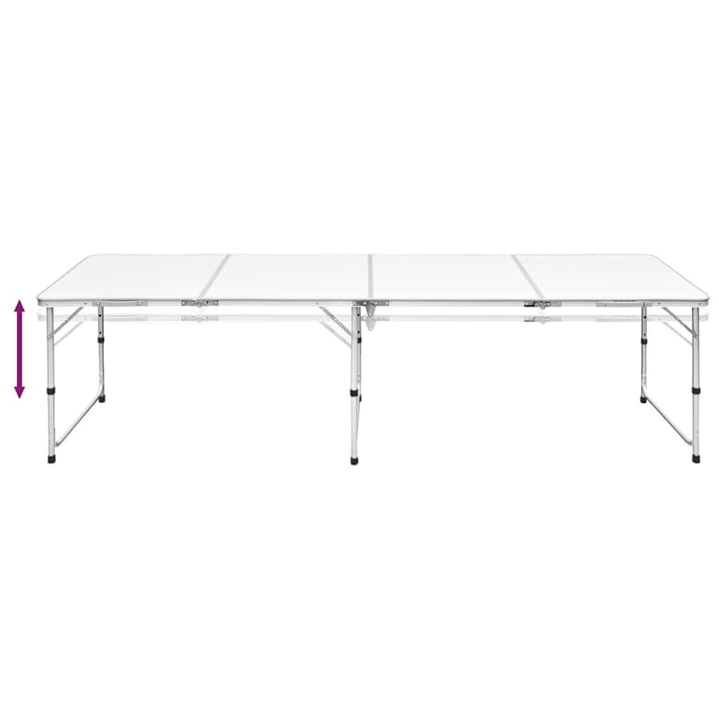Sammenleggbart Campingbord Høydejusterbar Aluminium 240 X 60 Cm