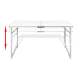 Sammenleggbart Campingbord Med 4 Krakker Aluminium 120X60 Cm
