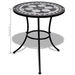 Bistrobord Svart Og Hvitt 60 Cm Mosaikk