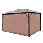 Paviljong Med Gardin Brun Aluminium 400 X 300 Cm