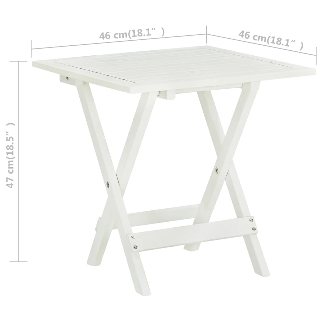 Bistrobord Hvit 46X46X47 Cm Heltre Akasie