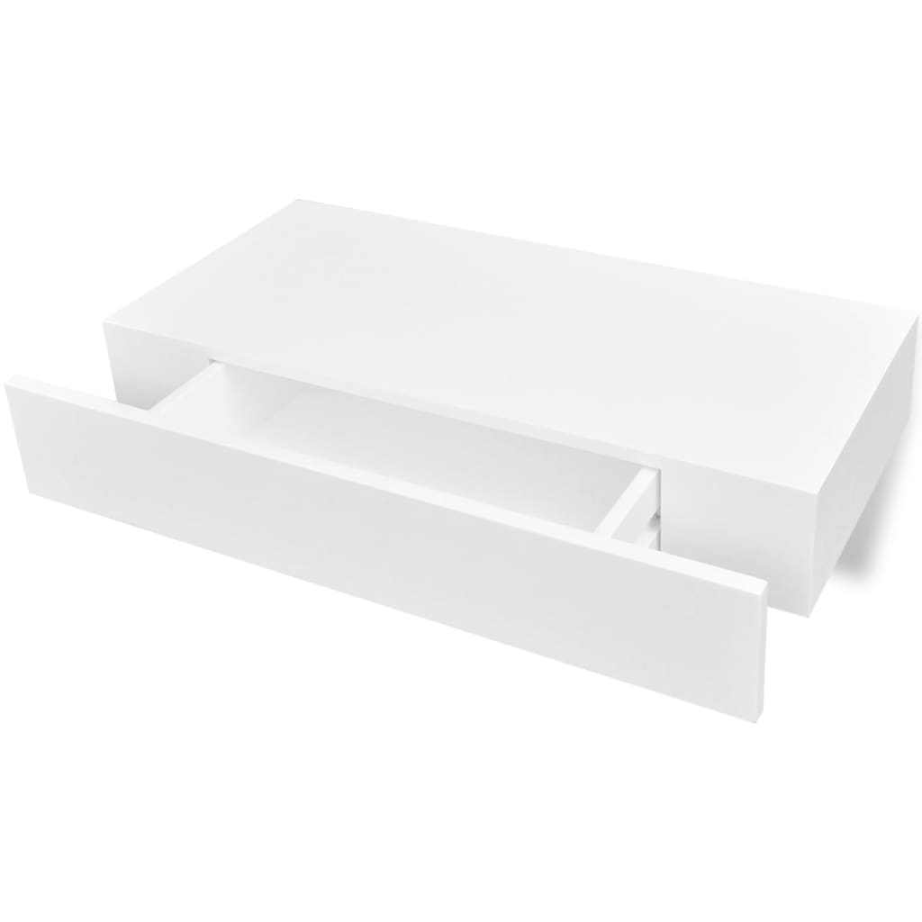 Flytende Vegghyller 2 Stk Mdf Bok/Dvd-Oppbevaring Hvit
