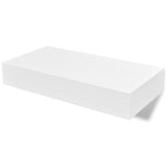 Flytende Vegghyller 2 Stk Mdf Bok/Dvd-Oppbevaring Hvit
