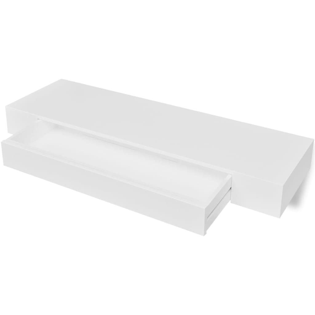 Flytende Vegghyller 2 Stk Mdf Bok/Dvd-Oppbevaring Hvit