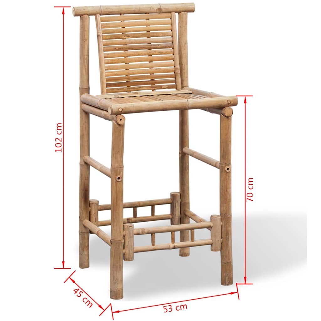 Barstoler 2 Stk Bambus