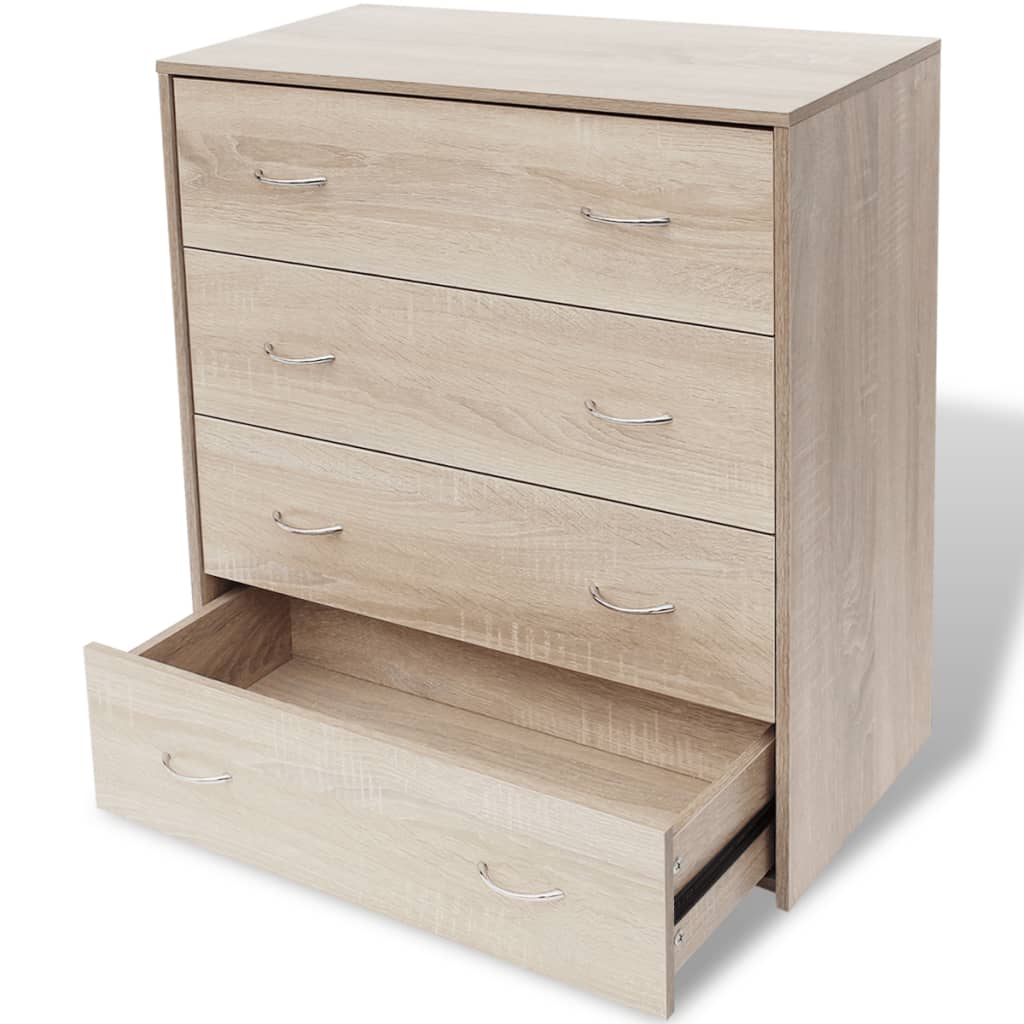 Skjenk Med 4 Skuffer 60 X 30,5 X 71 Cm Eik
