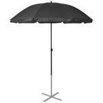 Solsenger Med Parasoll Aluminium Svart