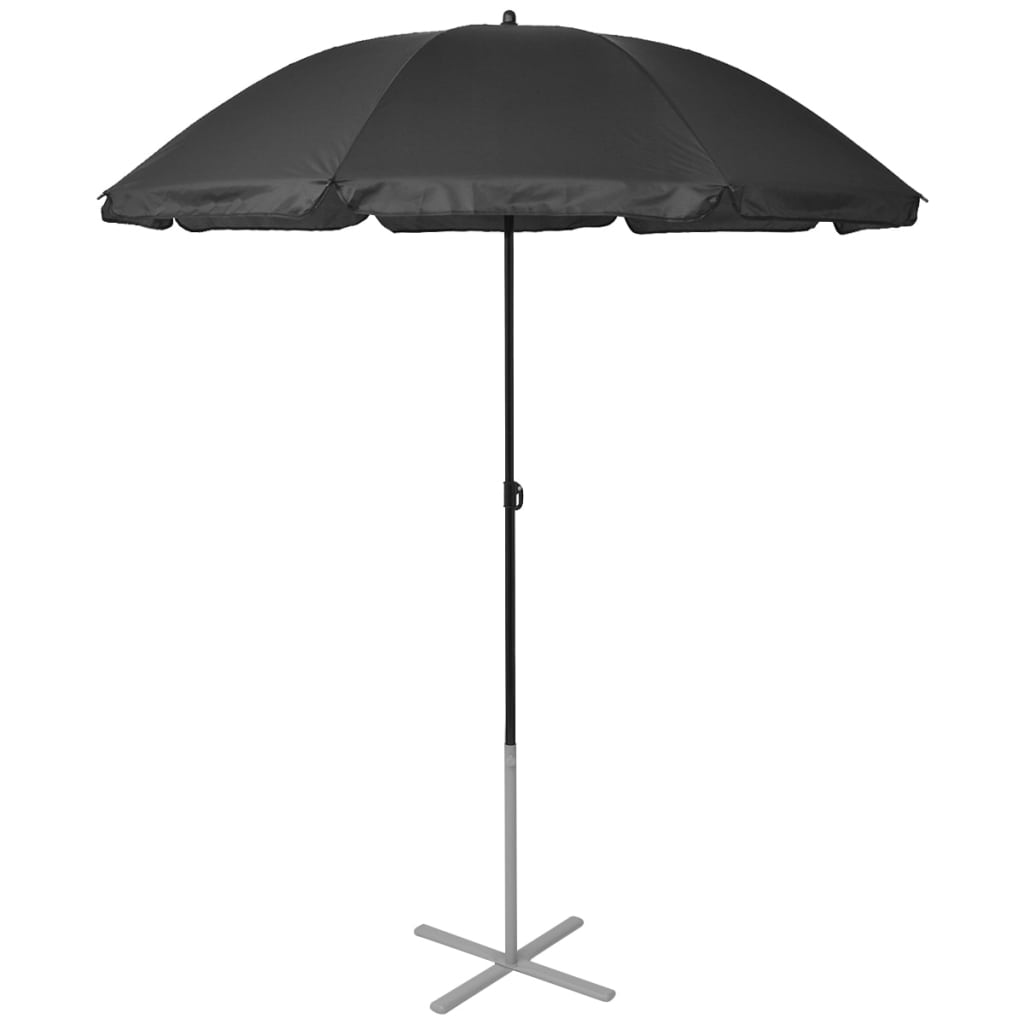 Solsenger Med Parasoll Aluminium Svart