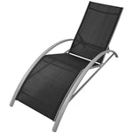 Solsenger Med Parasoll Aluminium Svart
