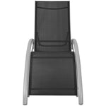 Solsenger Med Parasoll Aluminium Svart