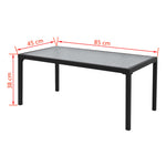 Hagesofagruppe 4 Deler Aluminum Textilene Svart