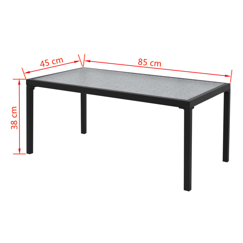 Hagesofagruppe 4 Deler Aluminum Textilene Svart