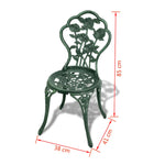 Bistrosett 3 Deler Støpt Aluminium Grønn