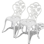 Bistrosett 3 Deler Støpt Aluminium Hvit