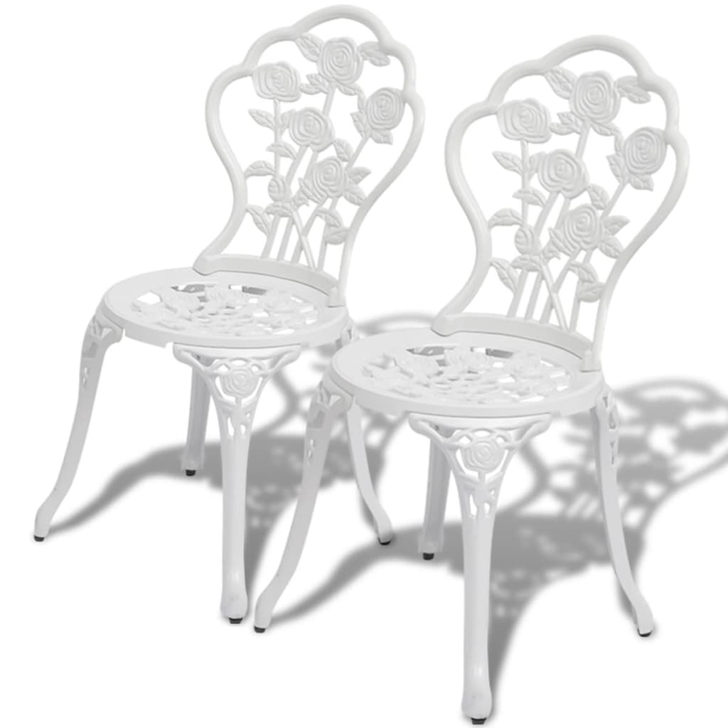 Bistrosett 3 Deler Støpt Aluminium Hvit