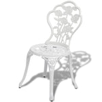Bistrosett 3 Deler Støpt Aluminium Hvit