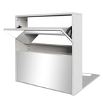 Skoskap 2 Høyder Speil Hvit 63X17X67 Cm