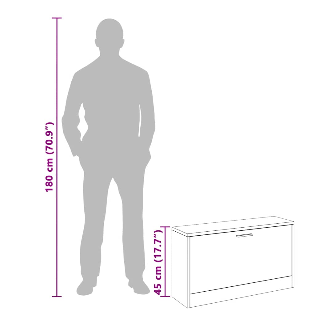 Skooppbevaringsbenk Hvit 80X24X45 Cm