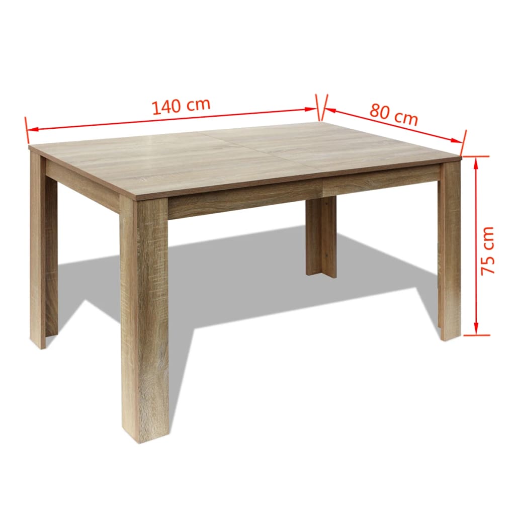 Spisebord 140X80X75 Cm Eik