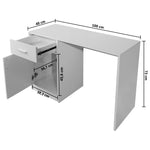 Skrivebord Med Skuff Og Skap Hvit 100X40X73 Cm