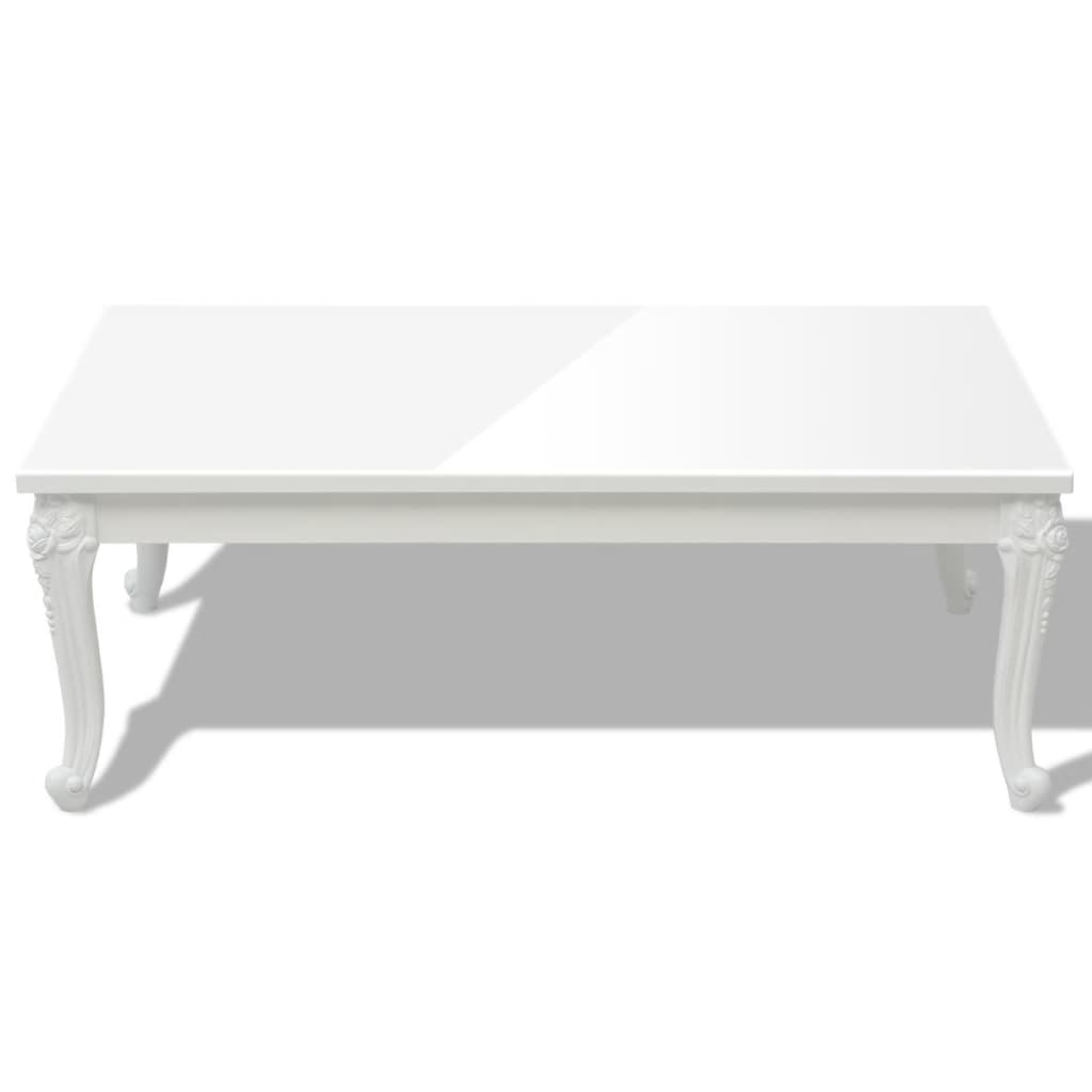Salongbord 115X65X42 Cm Høyglans Hvit