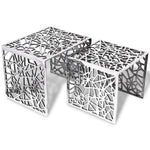 To-Delers Sidebord Kvadratisk Aluminium Sølv