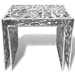 To-Delers Sidebord Kvadratisk Aluminium Sølv