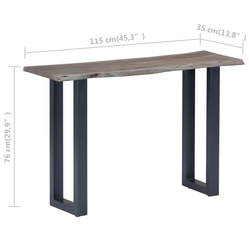 Konsollbord Grå 115X35X76 Cm Heltre Akasie Og Jern