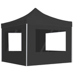Foldbart Festtelt Med Vegger Aluminium 3X3 M Antrasitt