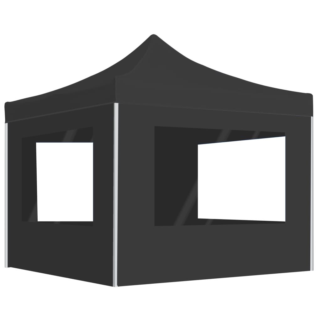 Foldbart Festtelt Med Vegger Aluminium 3X3 M Antrasitt