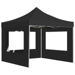 Foldbart Festtelt Med Vegger Aluminium 3X3 M Antrasitt