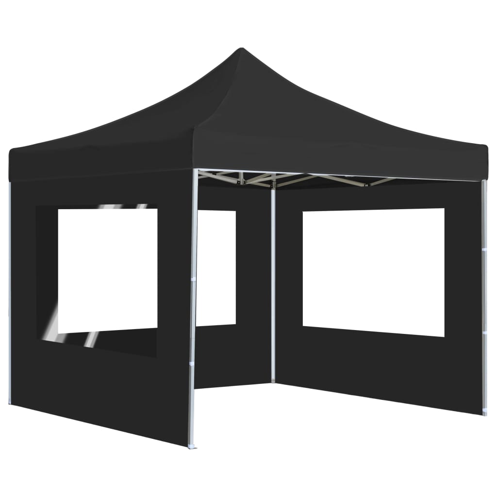 Foldbart Festtelt Med Vegger Aluminium 3X3 M Antrasitt