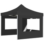Foldbart Festtelt Med Vegger Aluminium 3X3 M Antrasitt