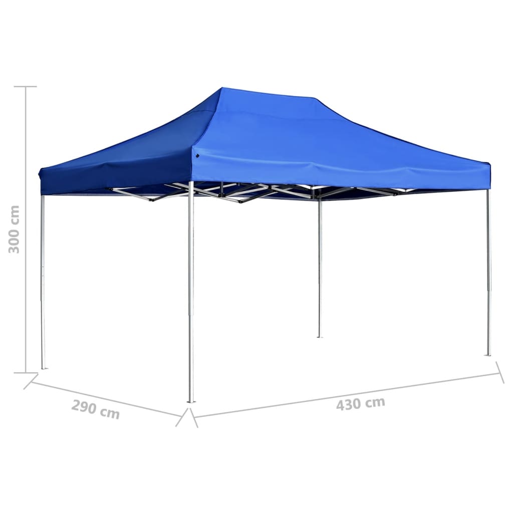 Profesjonelt Foldbart Festtelt Aluminium 4,5X3 M Blå