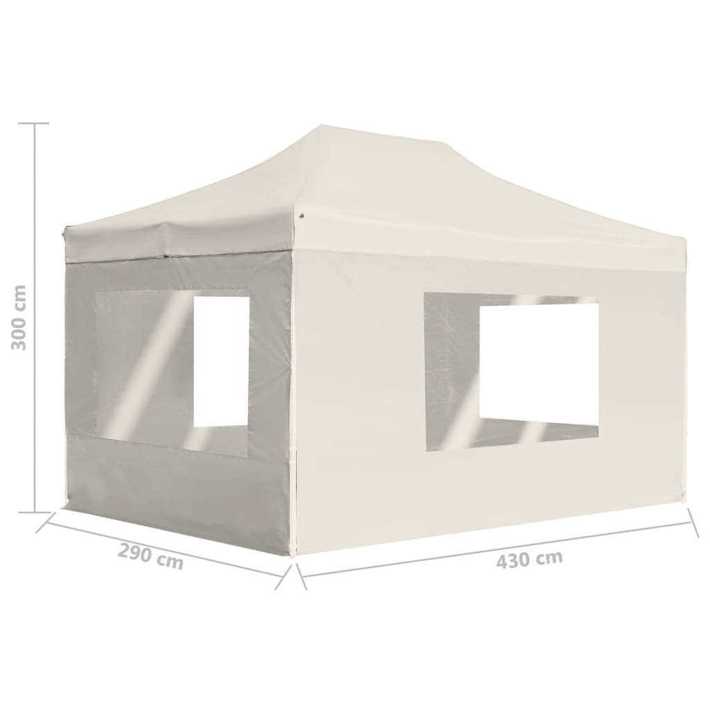 Profesjonelt Foldbart Festtelt Med Vegger Aluminium 4,5X3M Krem