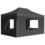 Foldbart Festtelt Med Vegger Aluminium 4,5X3 M Antrasitt
