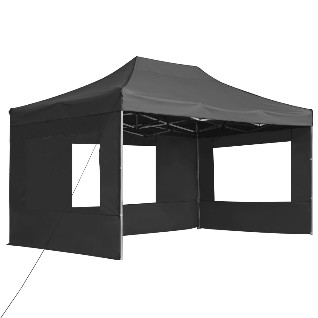 Foldbart Festtelt Med Vegger Aluminium 4,5X3 M Antrasitt