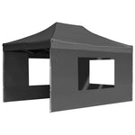 Foldbart Festtelt Med Vegger Aluminium 4,5X3 M Antrasitt