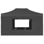 Foldbart Festtelt Med Vegger Aluminium 4,5X3 M Antrasitt