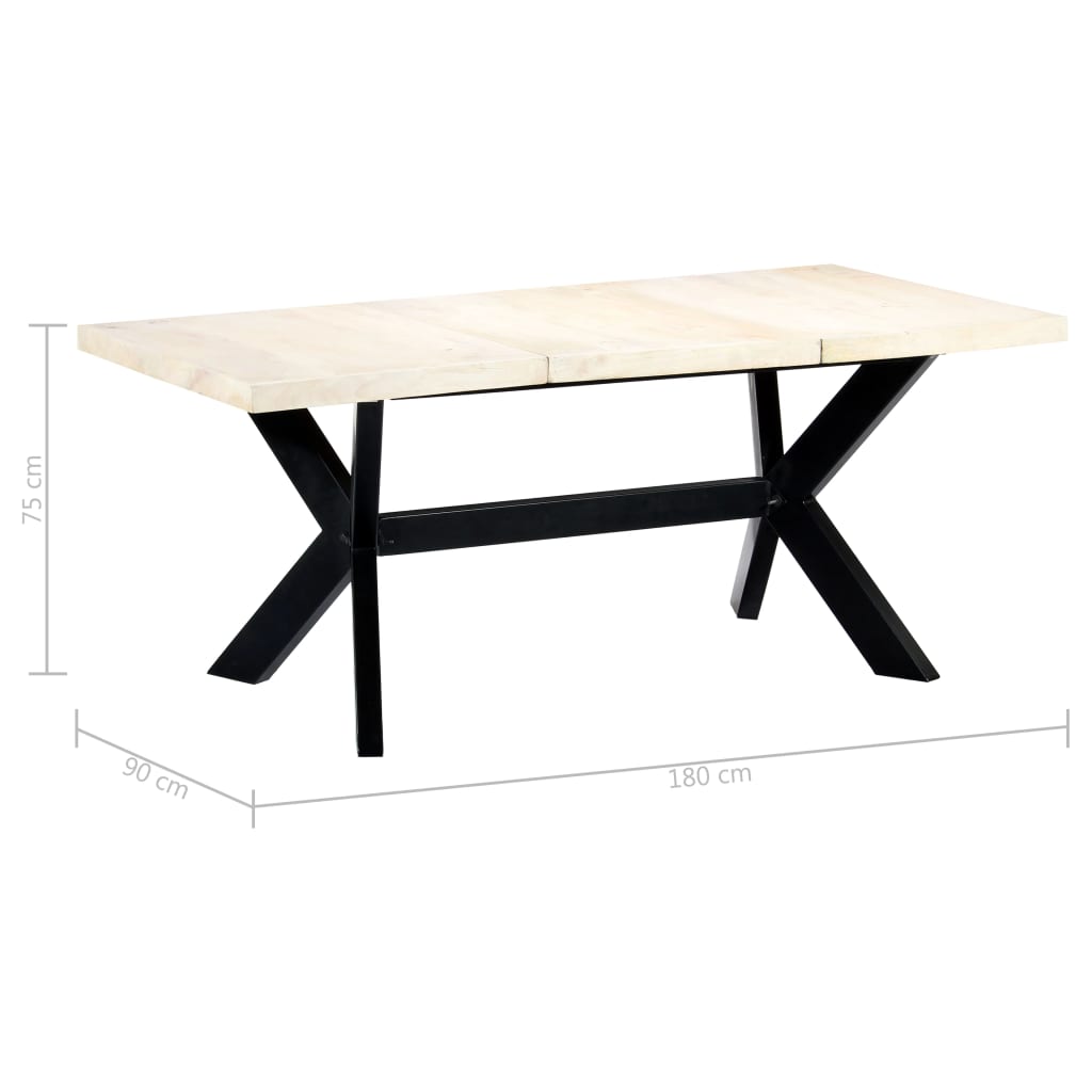 Spisebord Hvit 180X90X75 Cm Heltre Mango