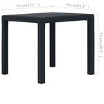 Hagebord 79X79X72 Cm Plast Rottingdesign Antrasitt