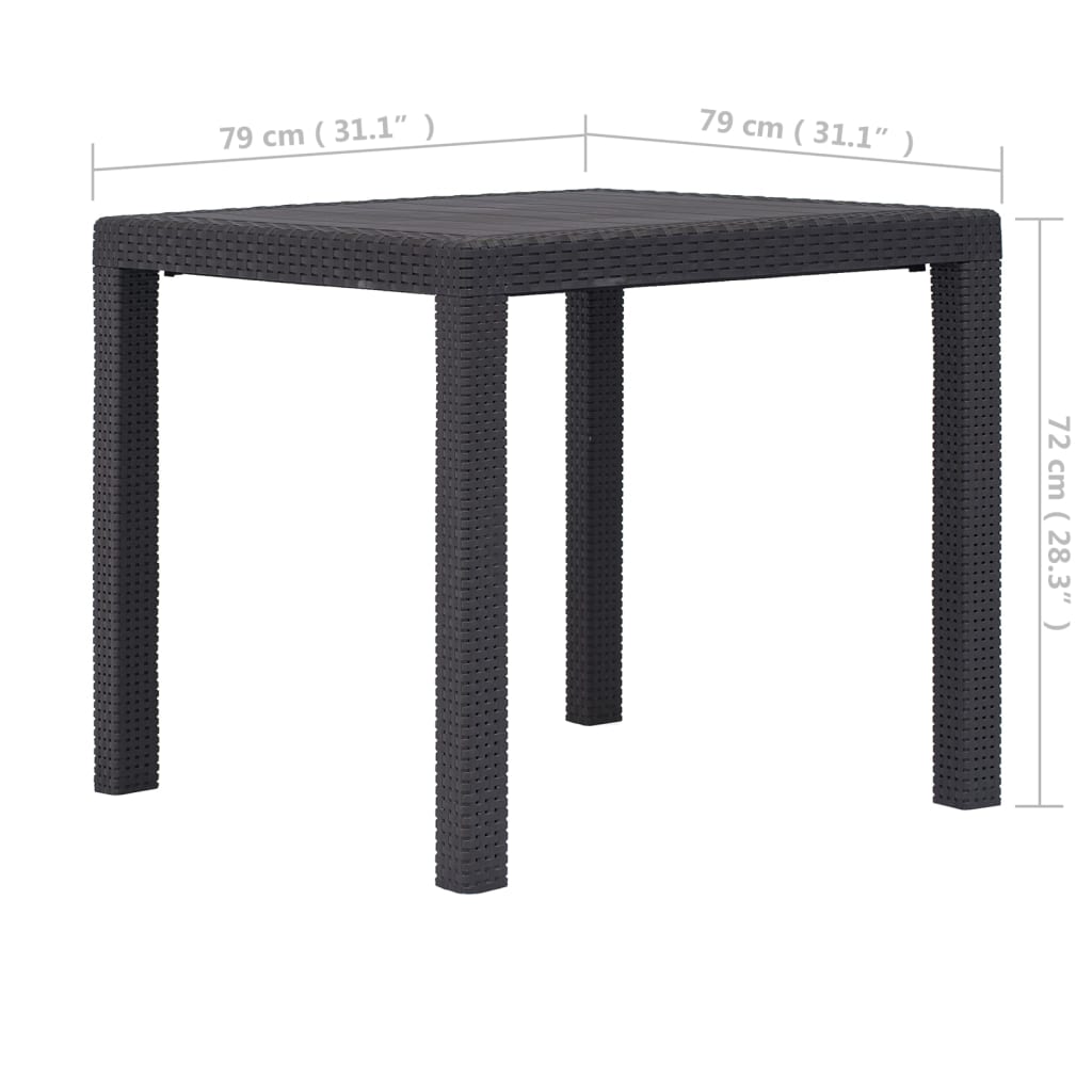 Hagebord 79X79X72 Cm Plast Rottingdesign Brun