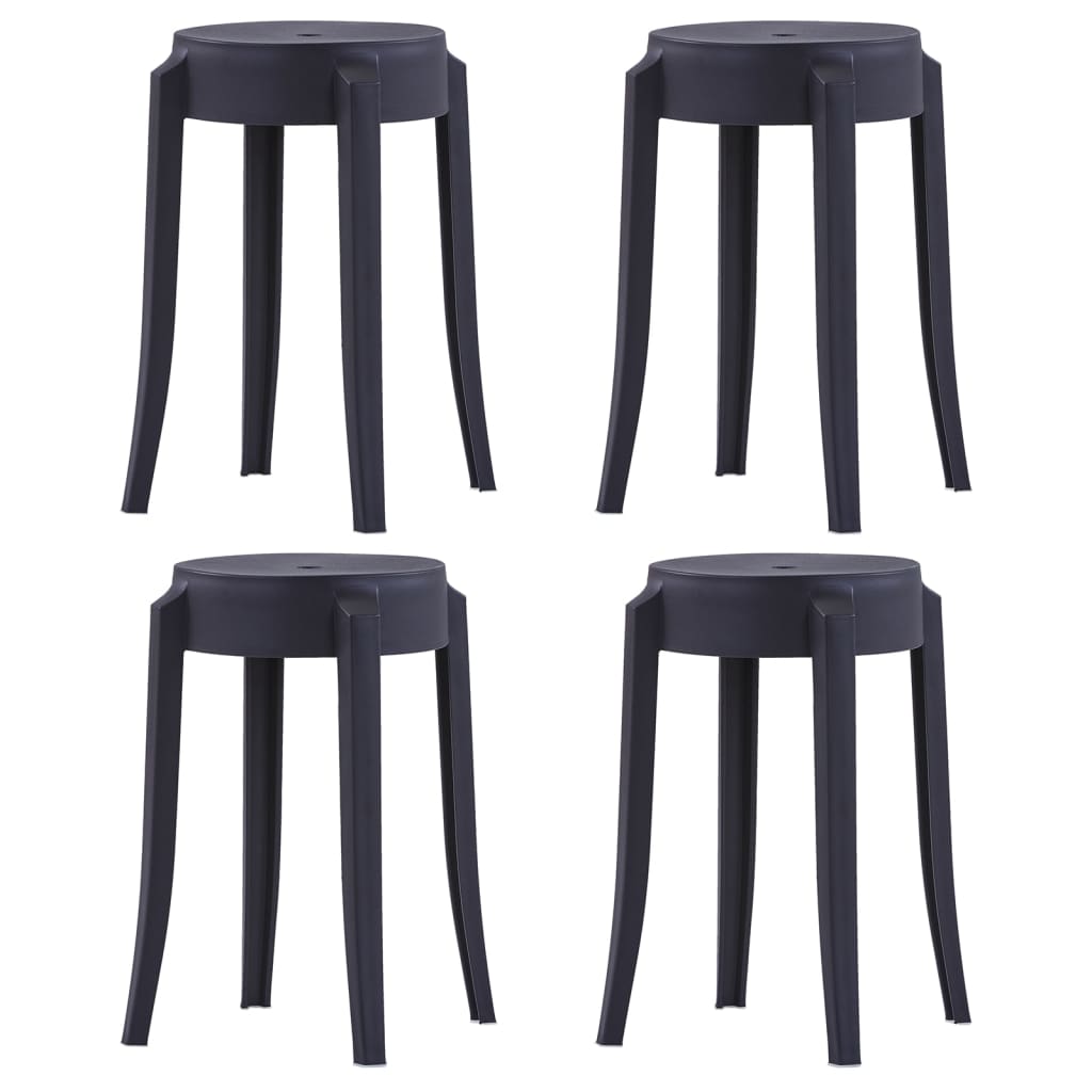 Stablekrakker 4 Stk Svart Plast