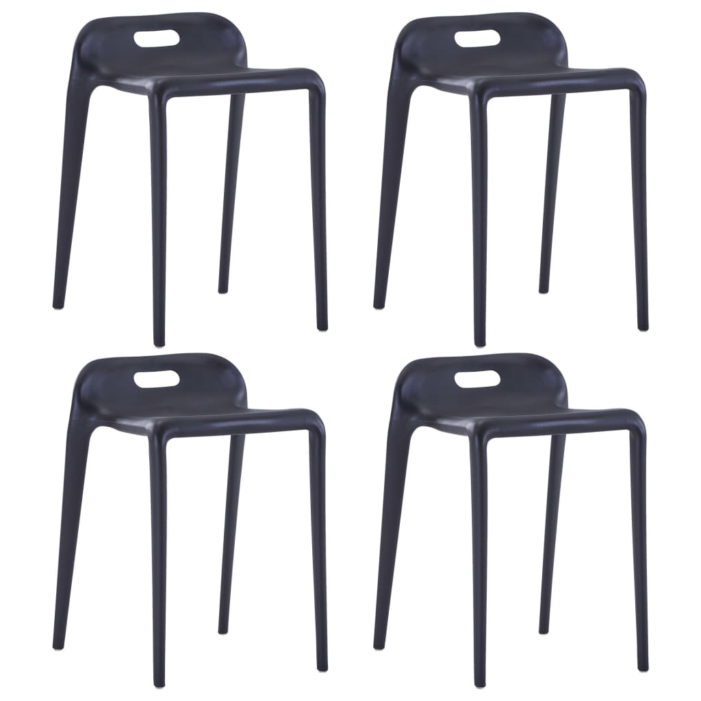 Stablekrakker 4 Stk Svart Plast